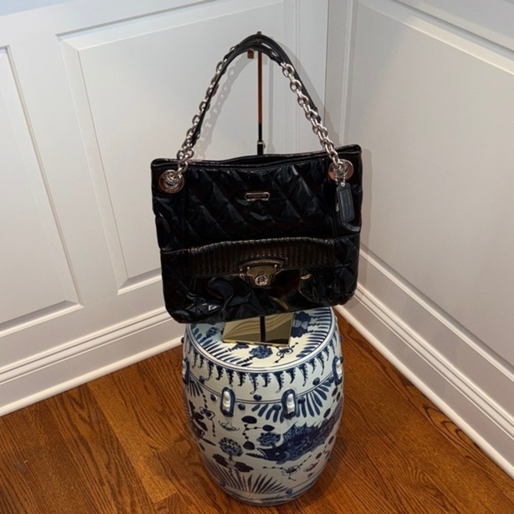Coach Poppy Liquid Glass Quilted Shoulder Bag